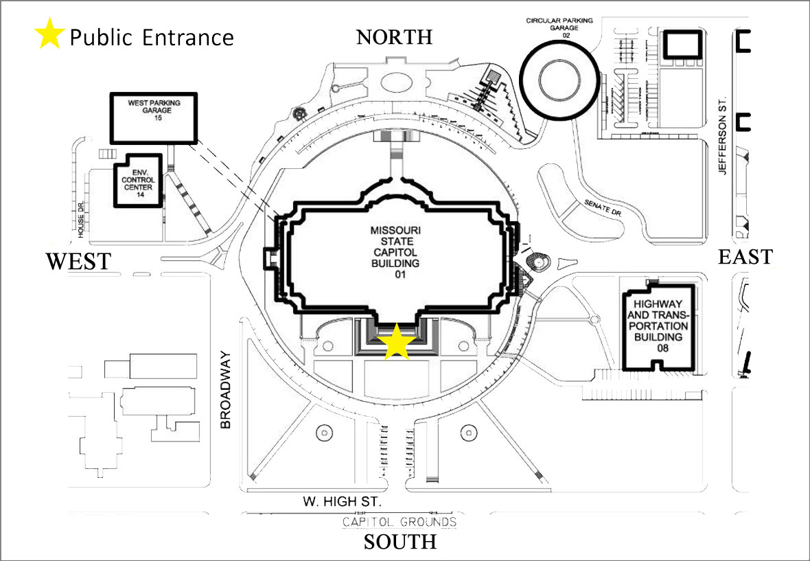 Diagram of Capitol Public Entrances