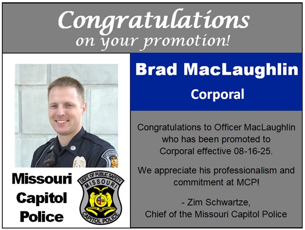 Congratulations on your promotion Corporal Brad MacLaughlin